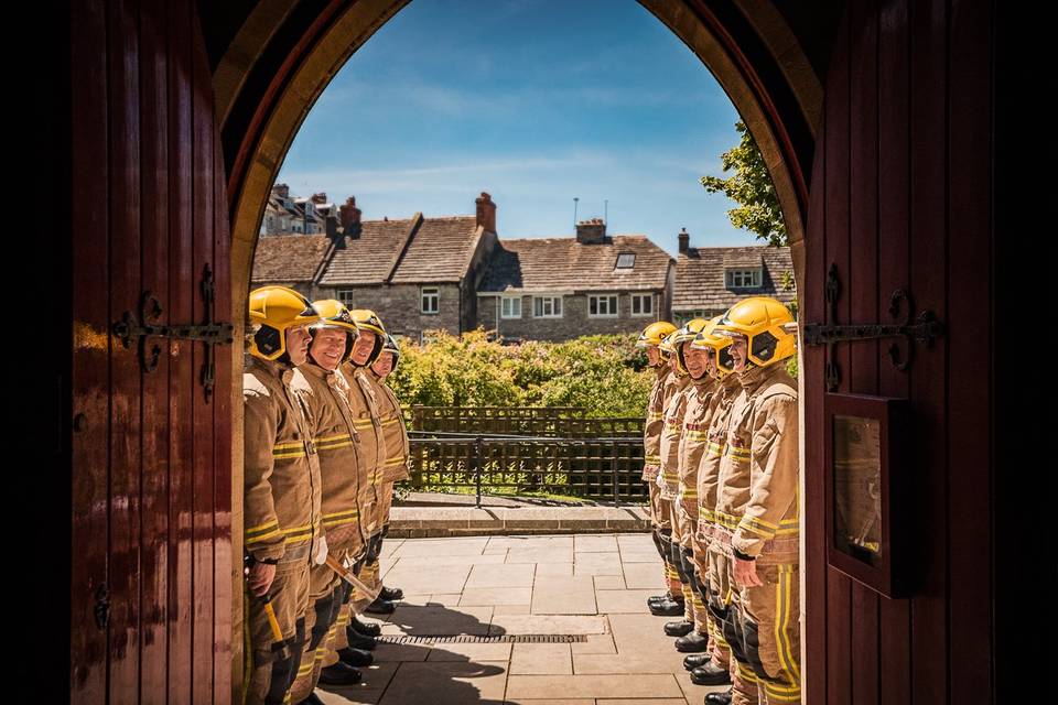 Firemen guard of honour