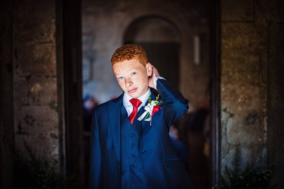 Groomsman in blue