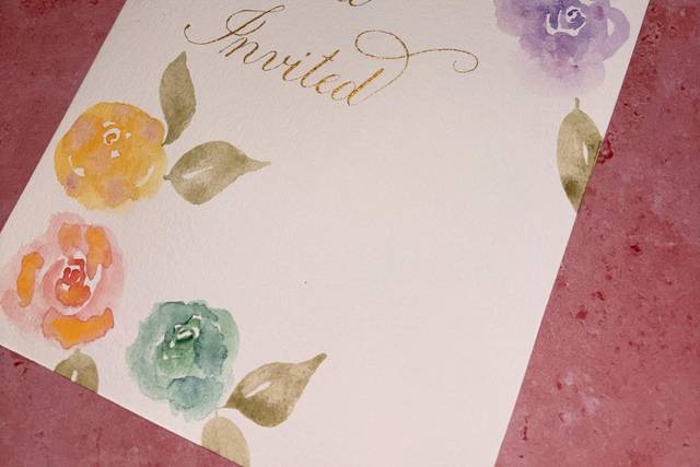 Hand painted invite 🌹