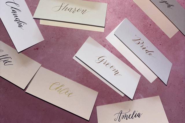 Hand lettered place cards