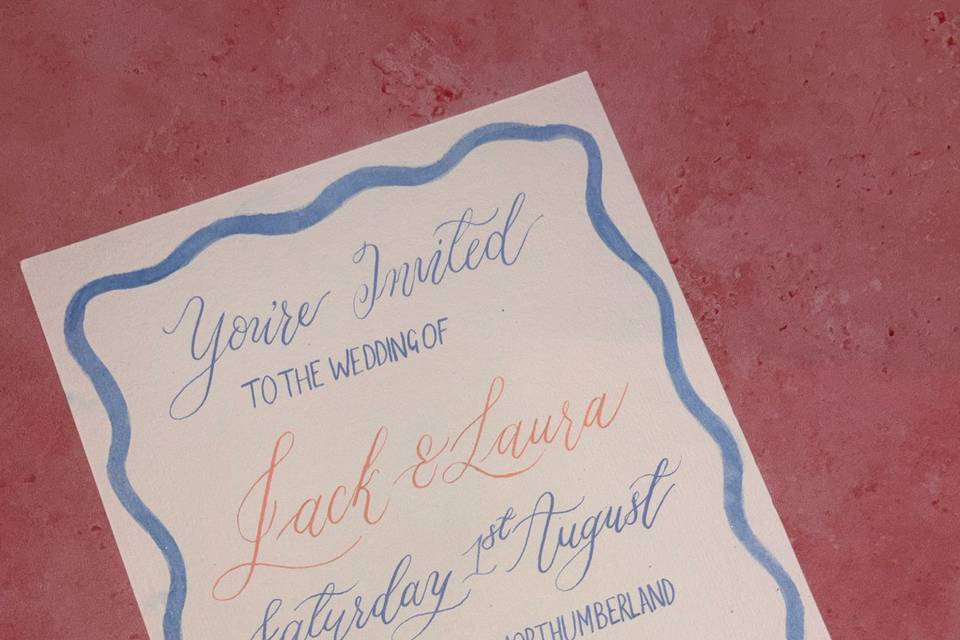 Hand painted invite