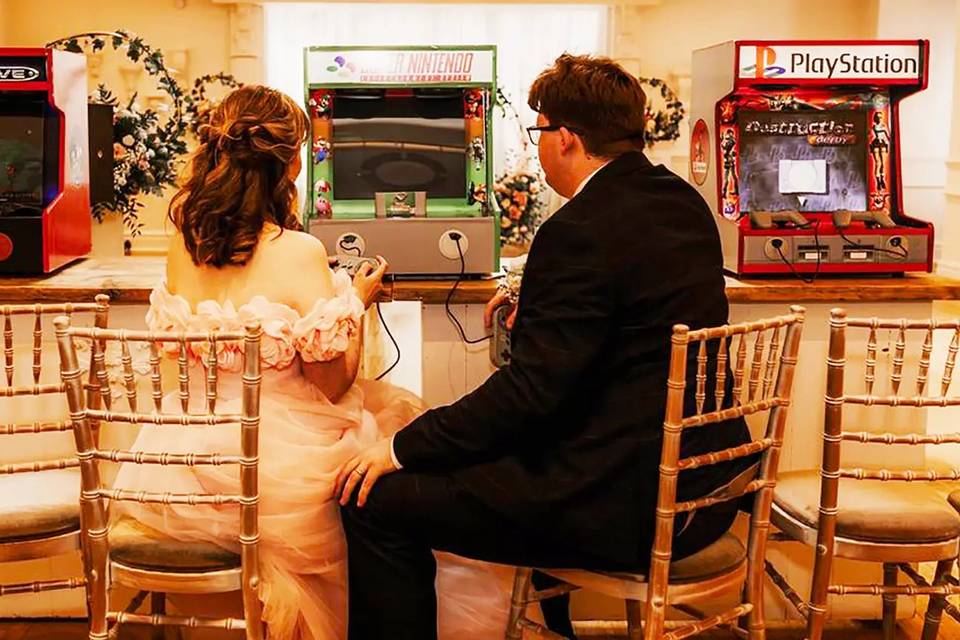 Couple playing video games