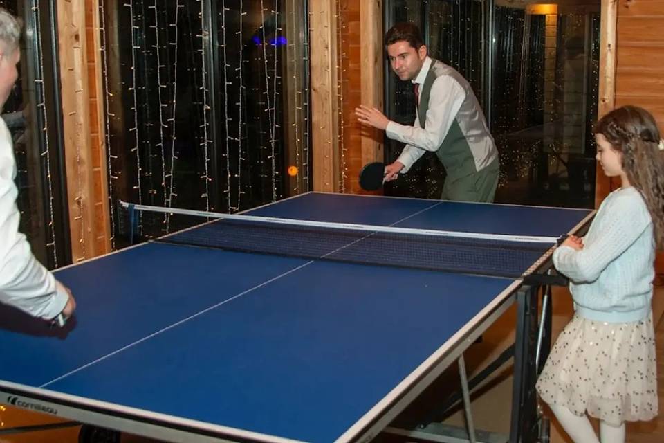 Table tennis at a wedding