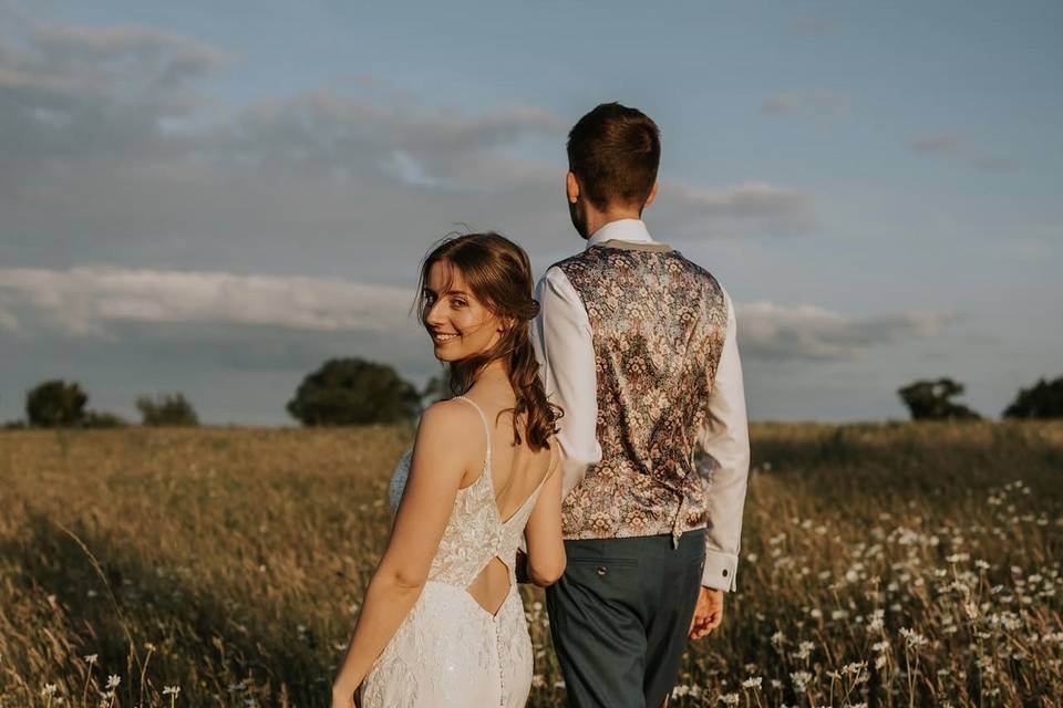 Couple in field