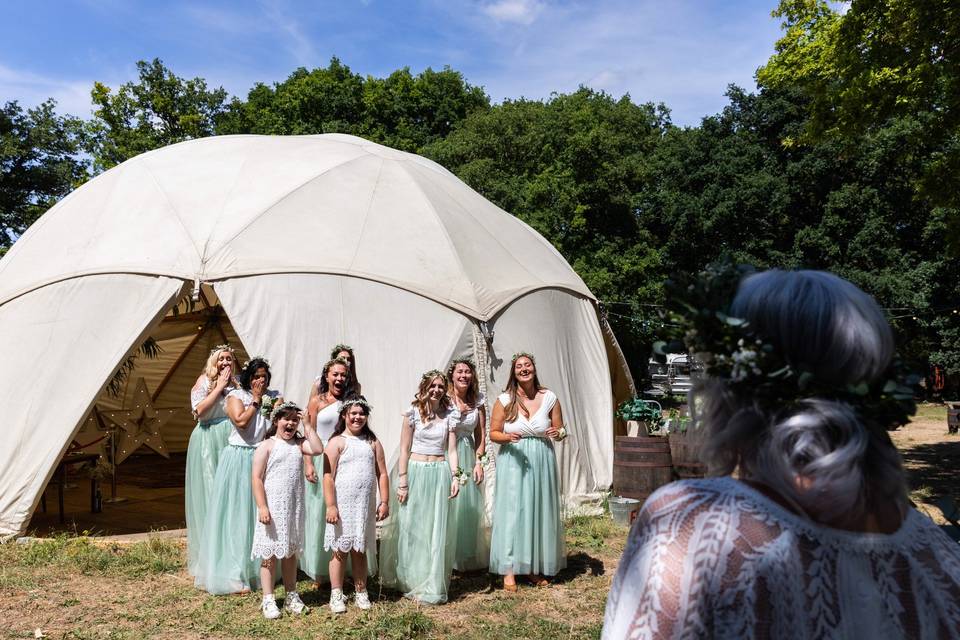 Bridesmaid first look