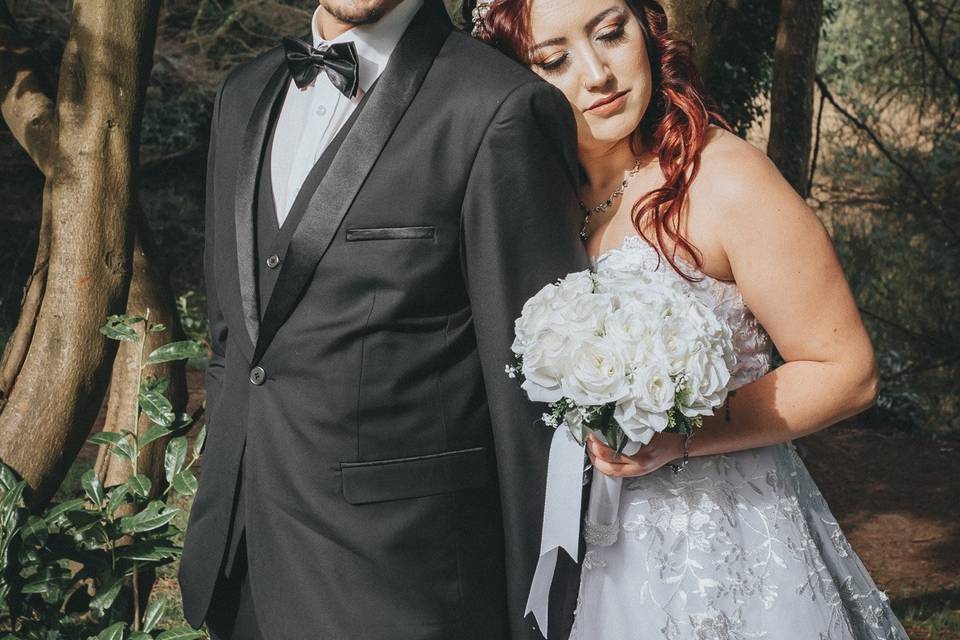 Couple standing outdoors