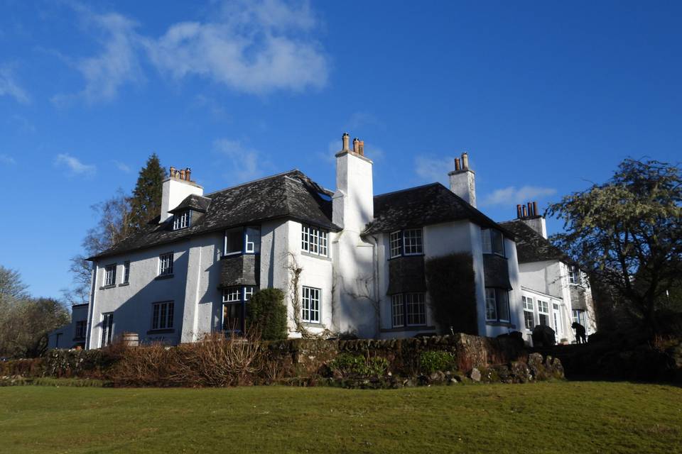 View of the house in spring