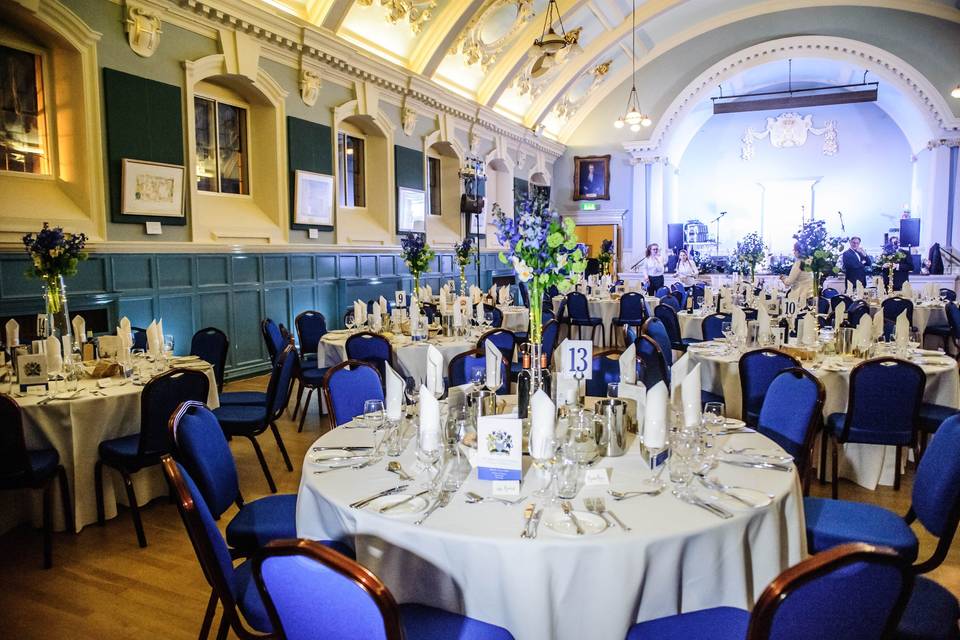 The main hall dinner set up