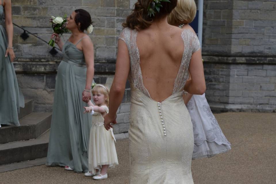 A beautiful silk lace gown
