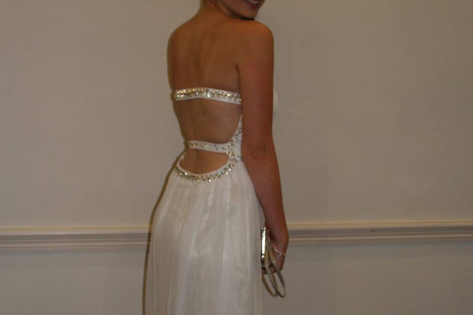 Backless chiffon gown