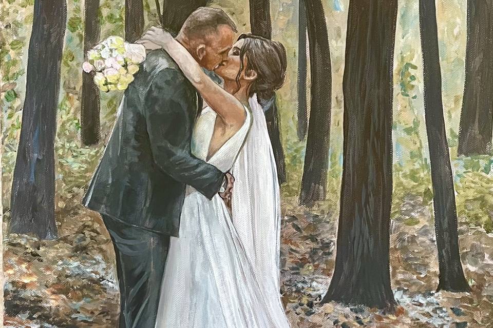 Live Wedding Oil Painting