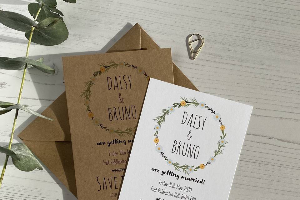 Daisy wildflower save the date