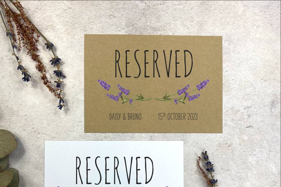 Lavender reserved signs