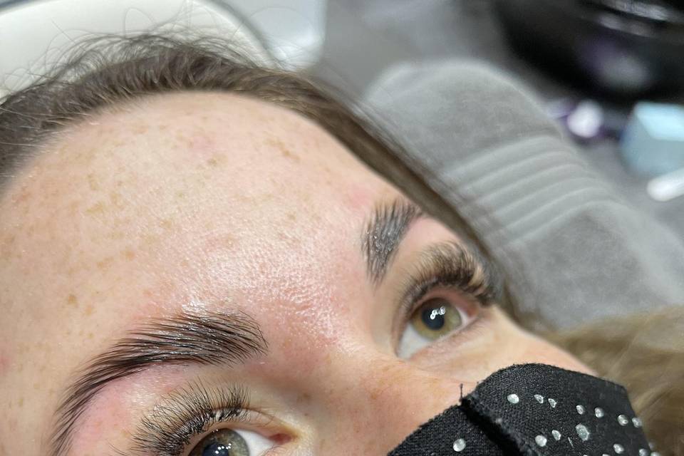 Lash extensions and brow lamination