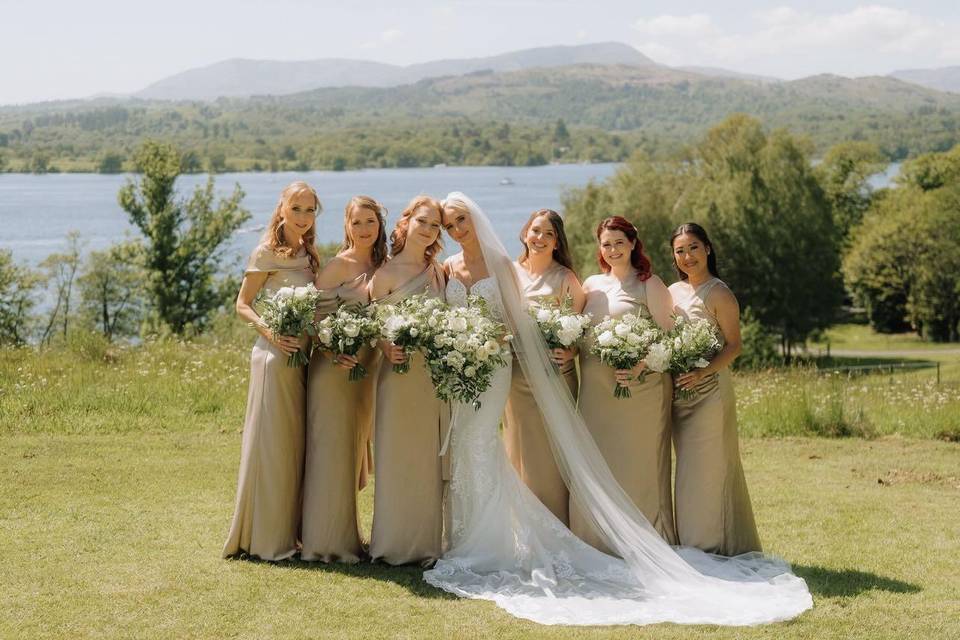 Bride and maids