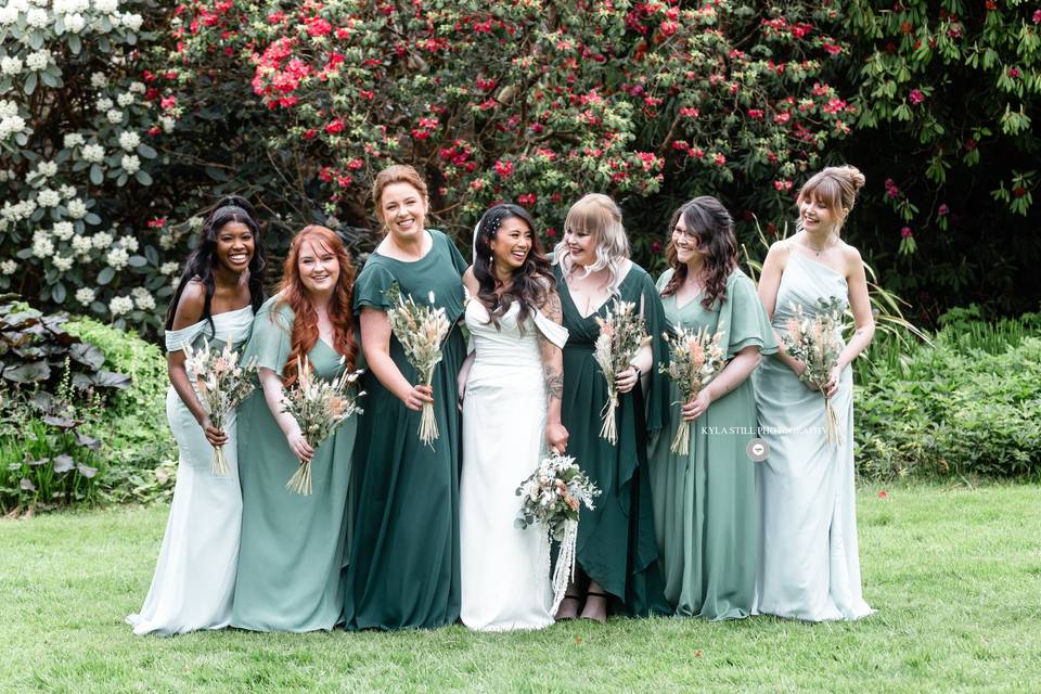 Bride and Bridesmaids