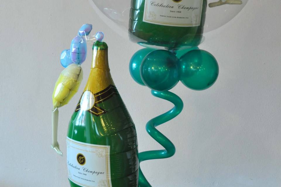 Champagne Bottle Centrepiece