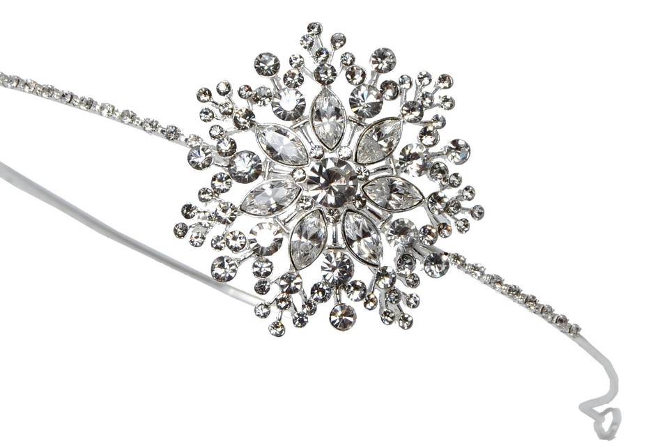 Glass Crystal Flower Aliceband Tiara