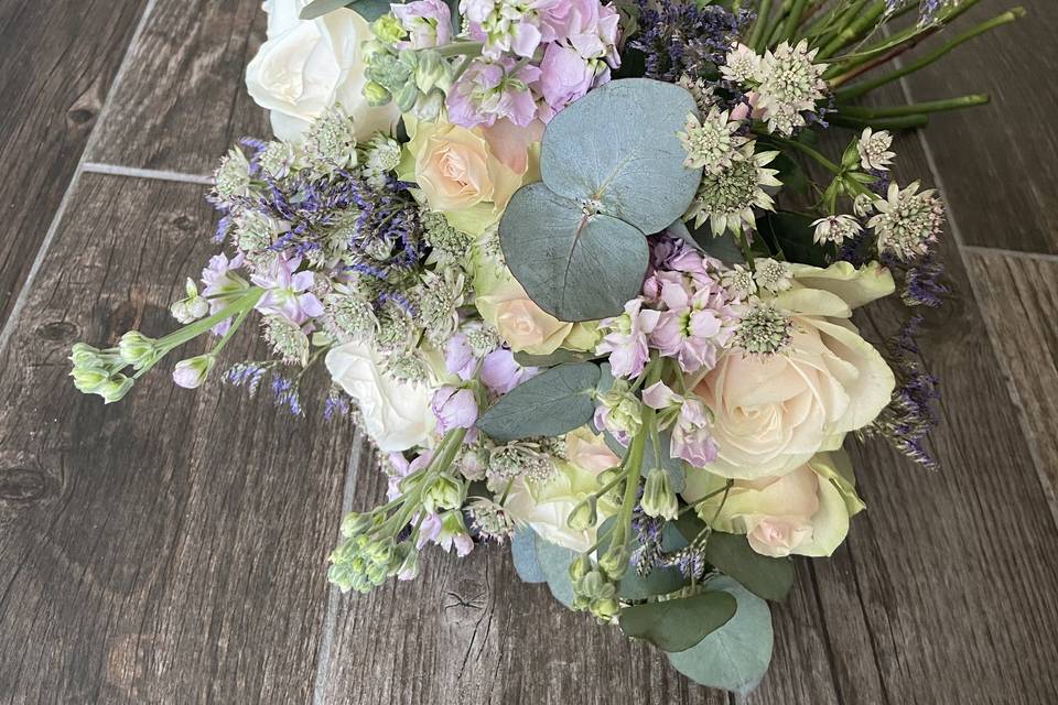 Peach & Lilac Bridal Bouquet