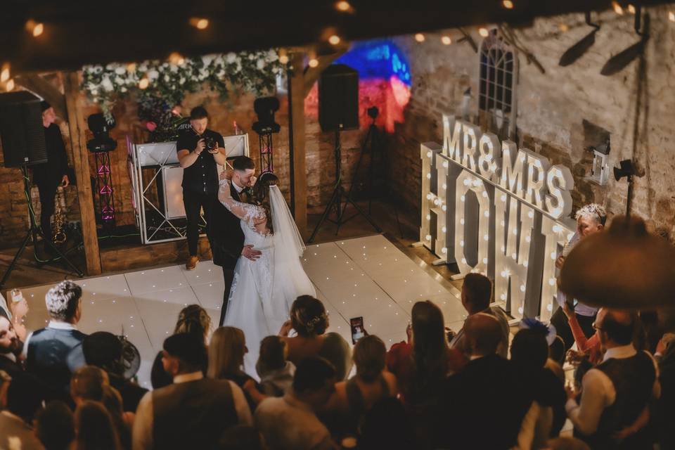 Barn transformed for dancing