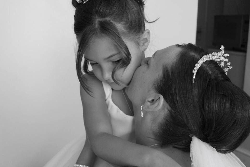 A kiss from her mum