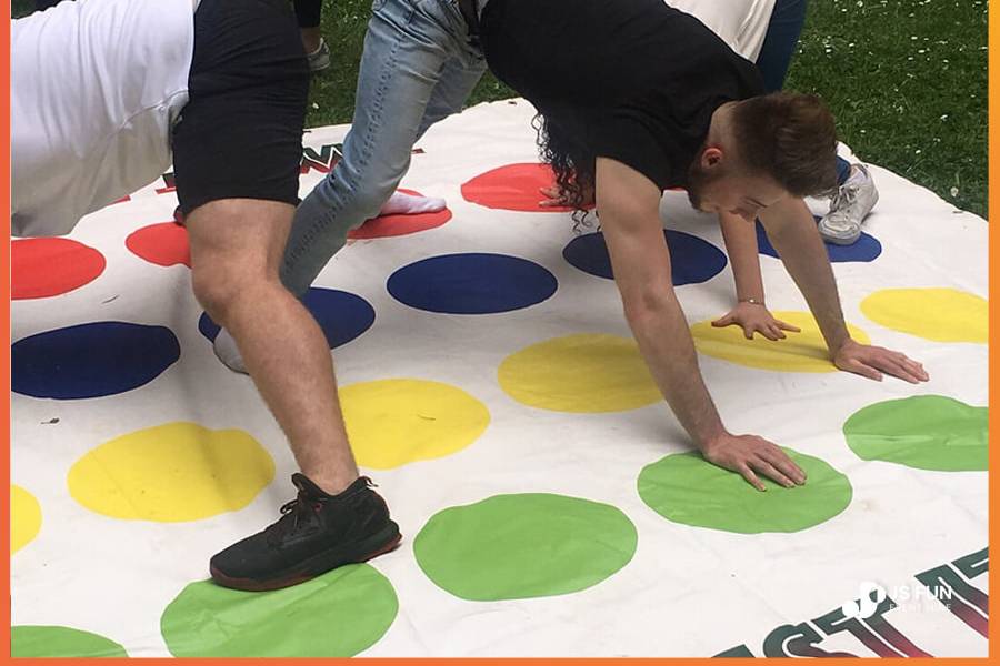 Giant twister lawn game