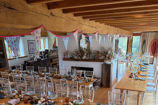 Indoor Barn Dining Setup