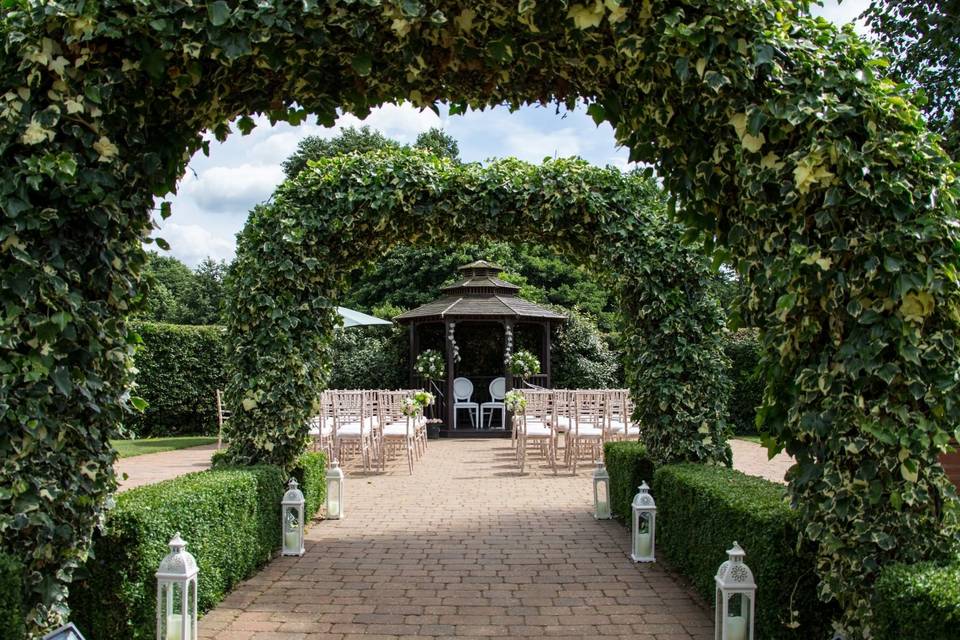 Outside ceremony in the Stable Gardens