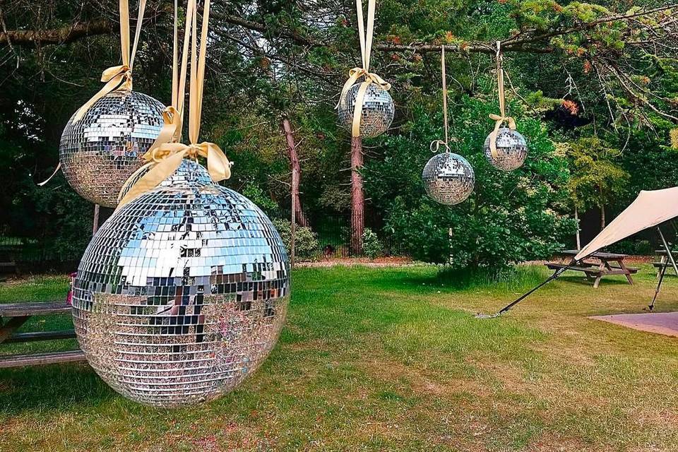 Disco balls in the tree