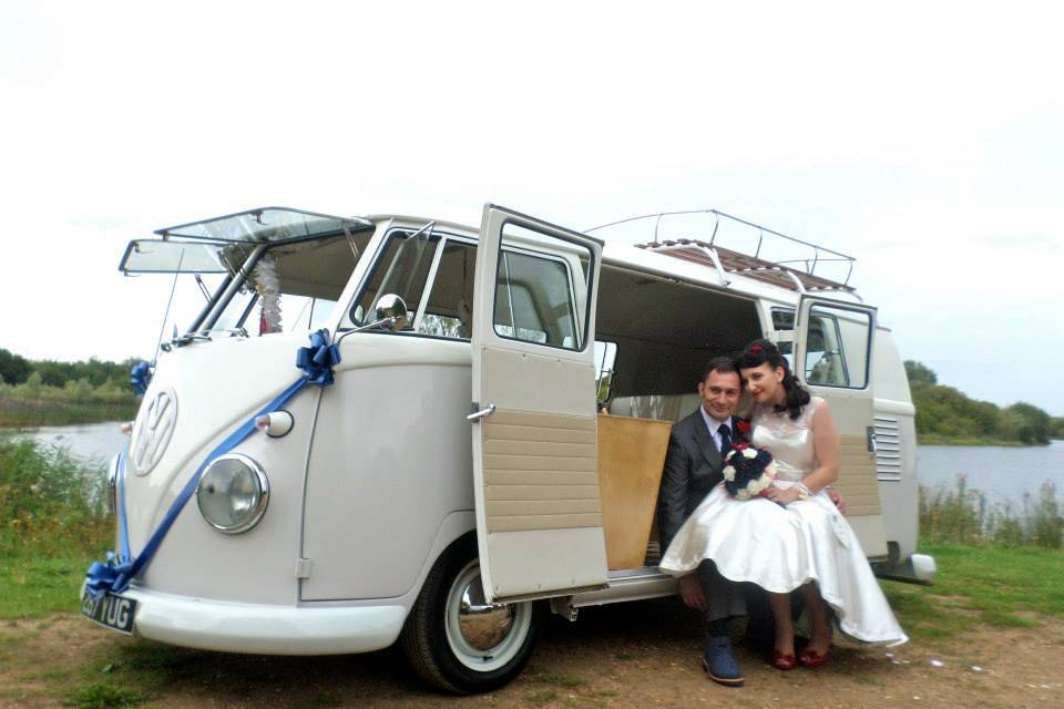 cream split screen campervan cufflinks bus retro summer van festival wedding 