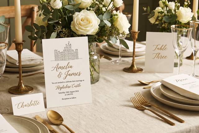 Custom raised foil wedding
