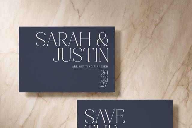 Typeface Save the Date Navy