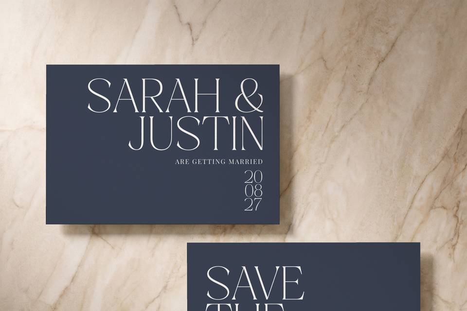 Typeface Save the Date Navy