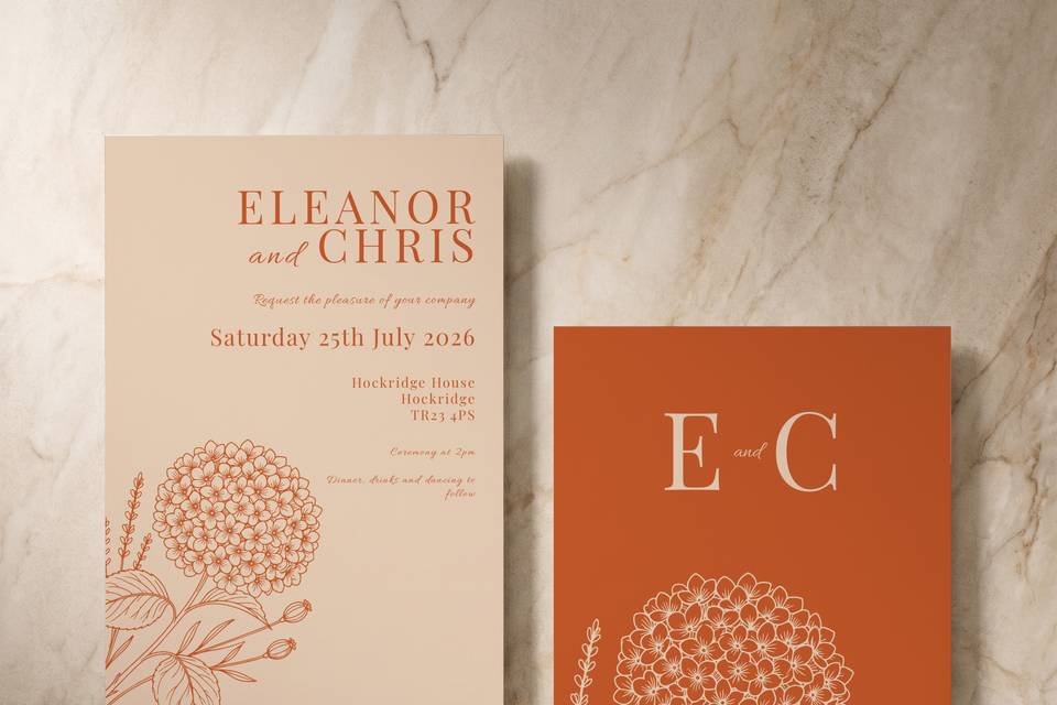 Hydrangea Wedding Invitation