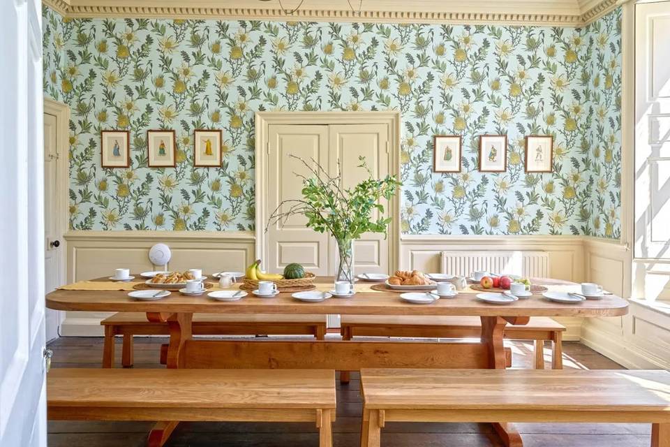 The bright breakfast room