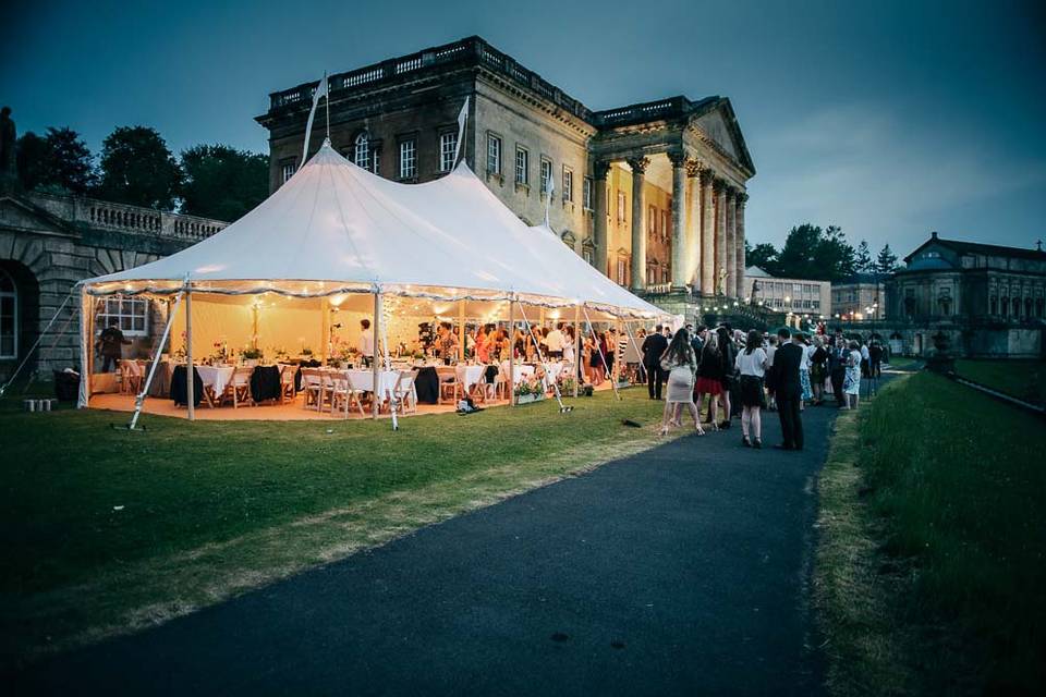 Marquee on terrace