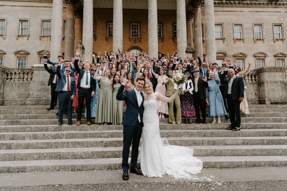 Group photo on steps