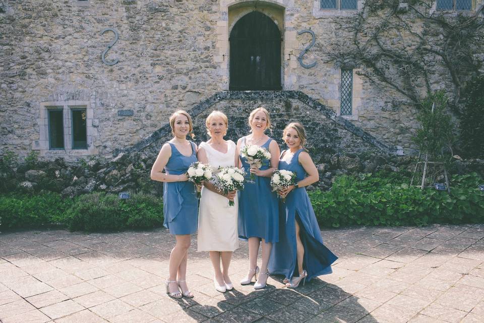 Bride with individu bridesmaid