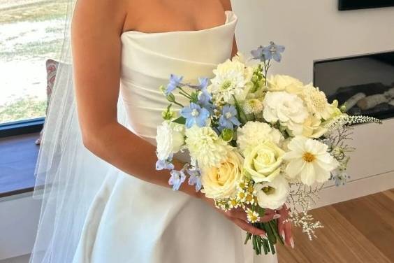 Something bkue bridal bouquet