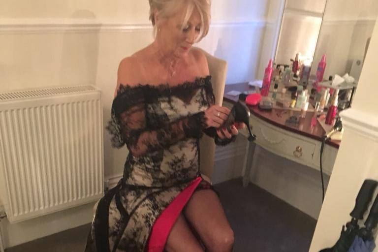 Black lace with gold and red