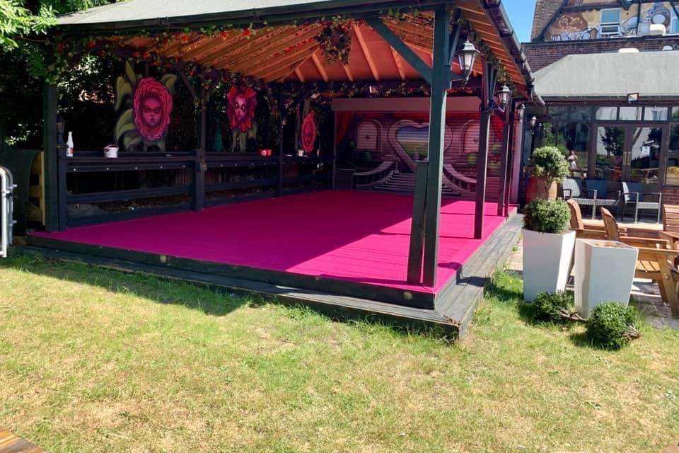 Our Pink decking