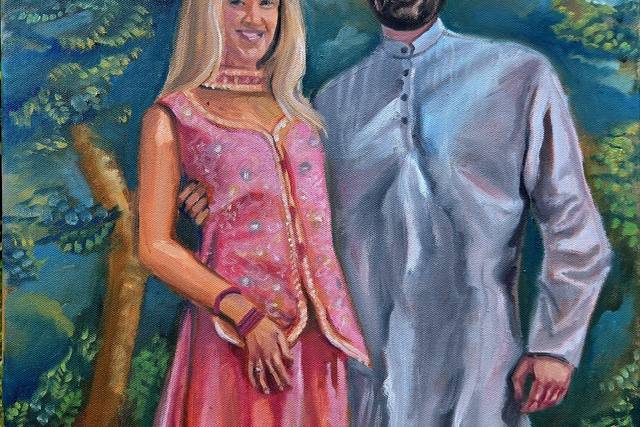 Engagement oil painting.