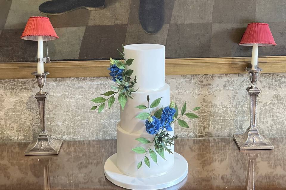 Texan blue bonnet wedding cake