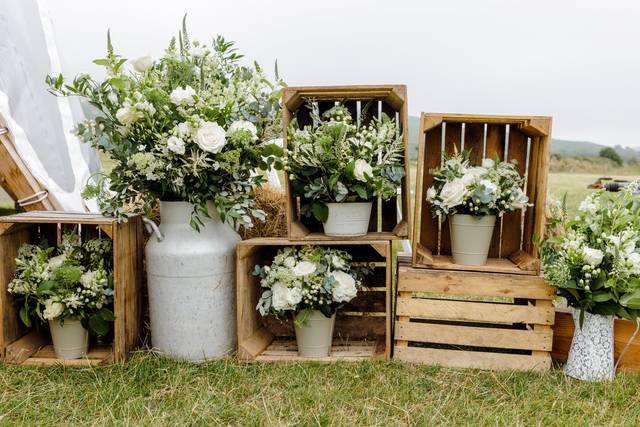 Marquee wedding entrance