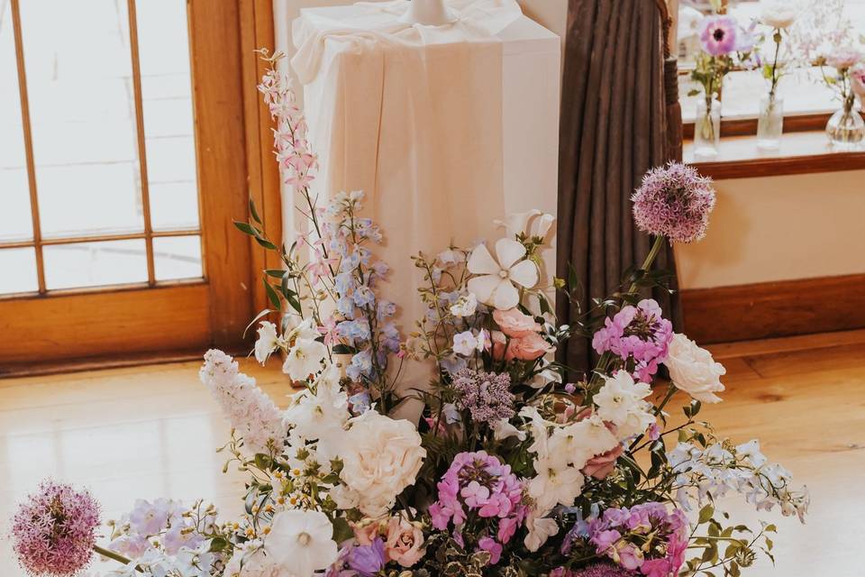 White and purple flowers