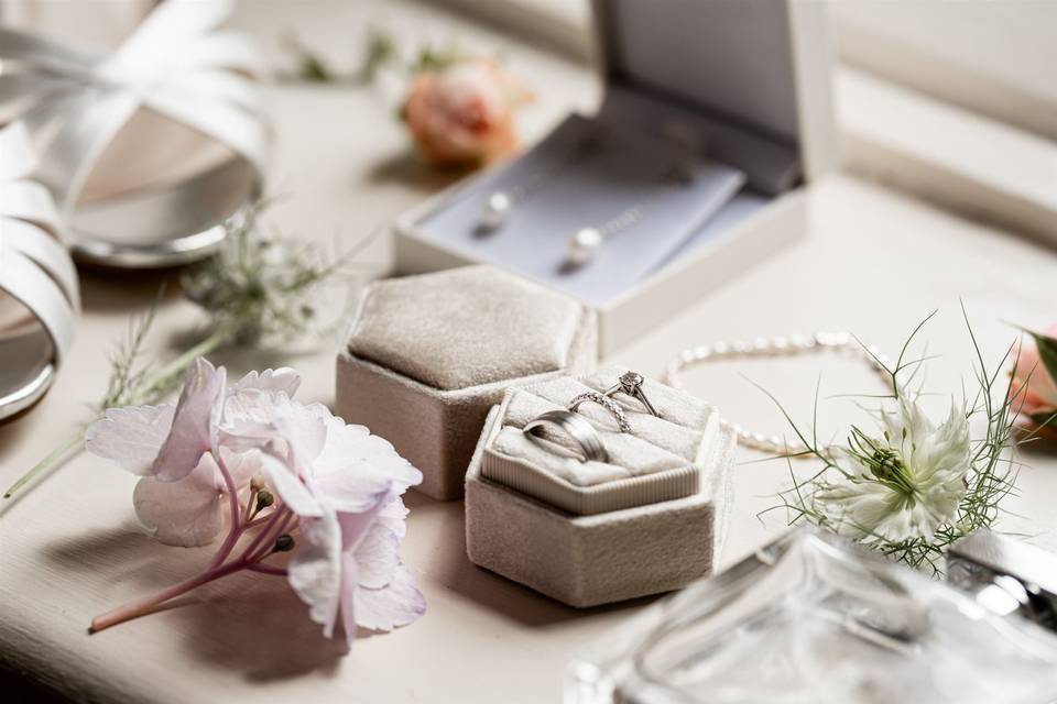 Floral flat lay weddings