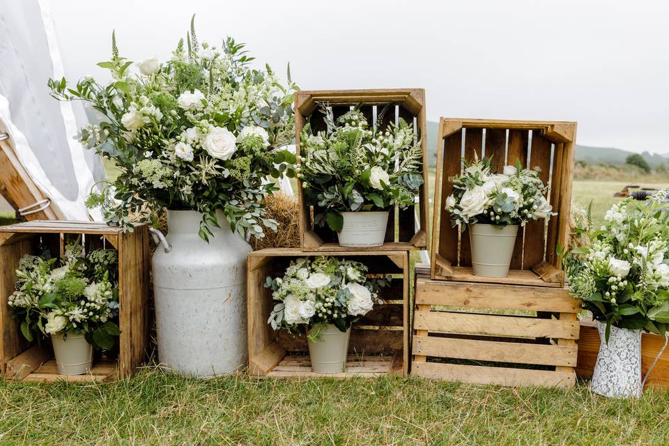 Marquee wedding entrance