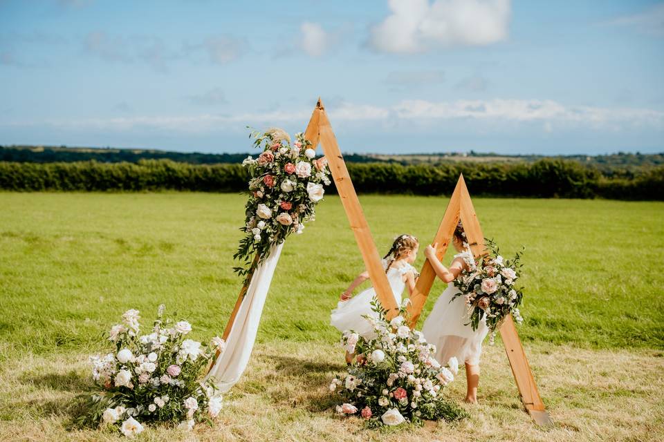 Ceremony flowers gower wedding