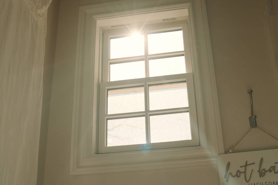 Sun flare through window