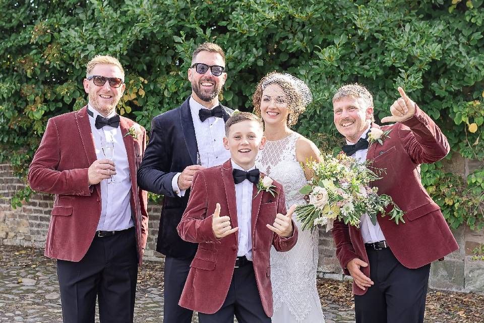 With the wedding party